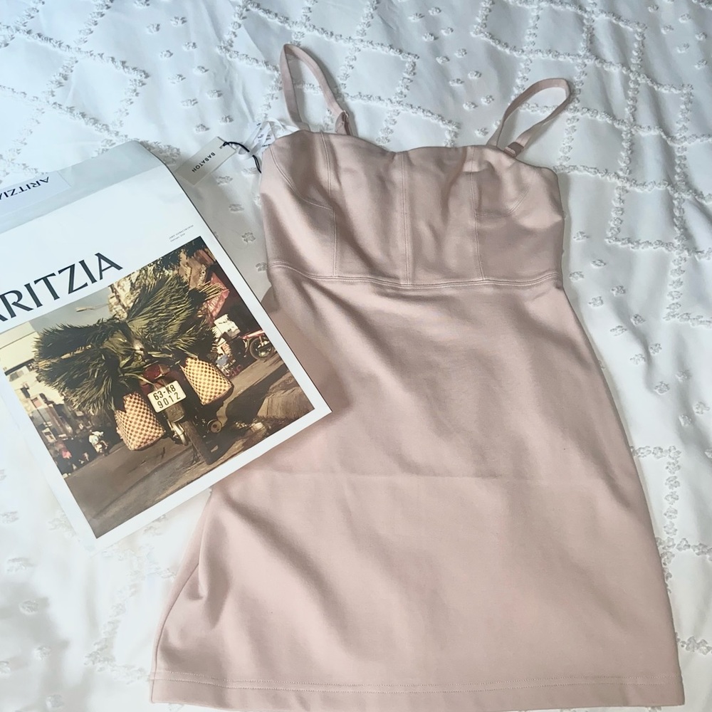 NWT Aritzia Babaton Honeywell Bustier Dress Pink